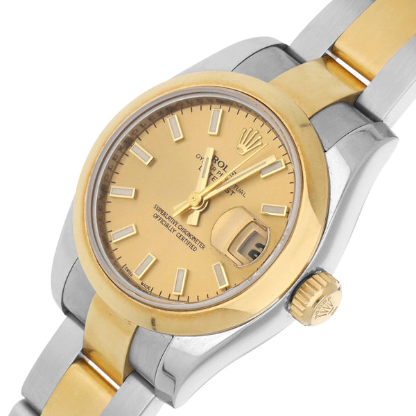 Reloj Rolex para dama Oyster Perpetual DateJust vistas en oro amarillo 18 kilates.