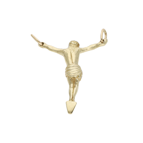 Cristo labrado con sintético en oro amarillo 14 kilates.