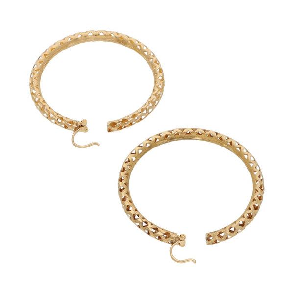 Arracadas caladas en oro amarillo 18 kilates.