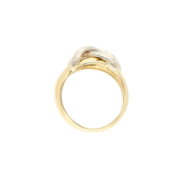 Anillo diseño especial en oro dos tonos 14 kilates.