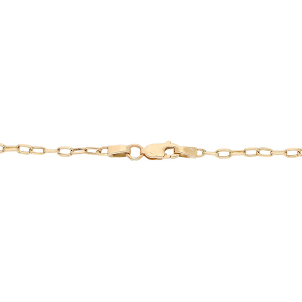 Pulsera eslabón cruzado en oro amarillo 14 kilates.