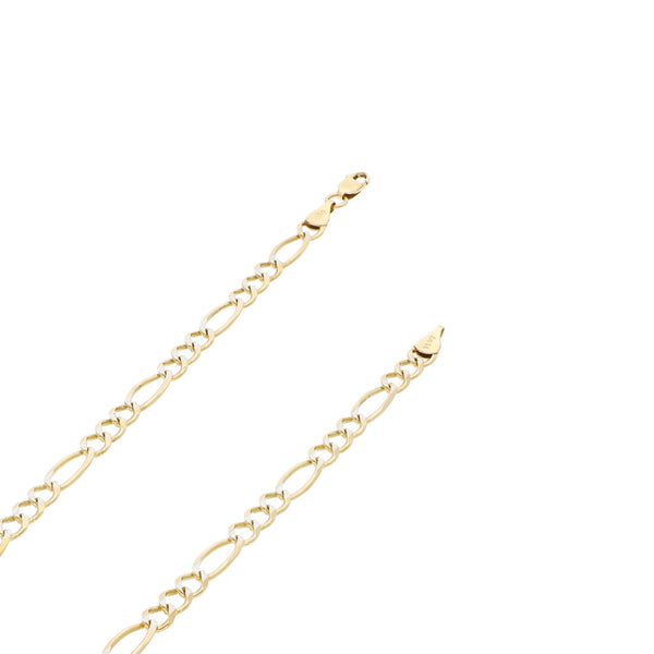 Collar de tres eslabones por uno platinados en oro amarillo 14 kilates.
