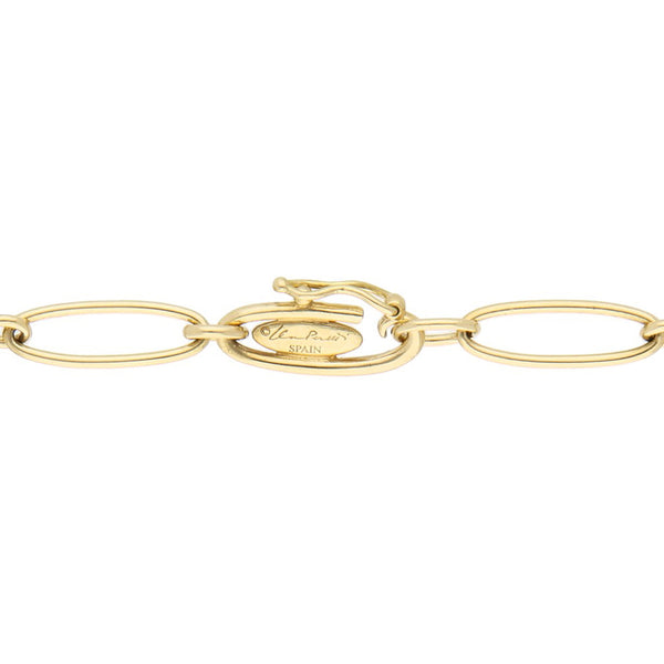 Pulsera eslabón uno por uno con colgante motivo estrella firma Tiffany & Co. en oro amarillo 18 kilates.