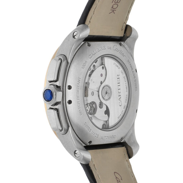 Reloj Cartier para caballero modelo Calibre de Cartier bisel en oro rosa 18 kilates.