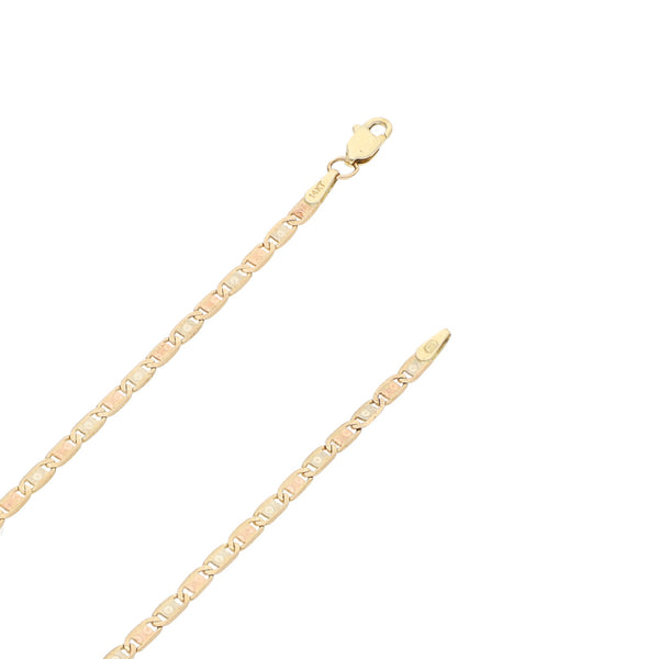 Collar eslabón nudo marino en oro tres tonos 14 kilates.