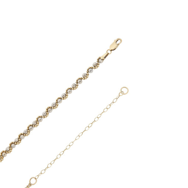 Collar eslabón boleado en oro dos tonos 14 kilates.