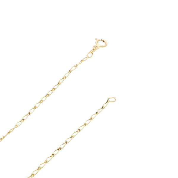 Juego de gargantilla eslabón combinado con aplicaciones y aretes diseño especial con sintéticos en oro amarillo 14 kilates.