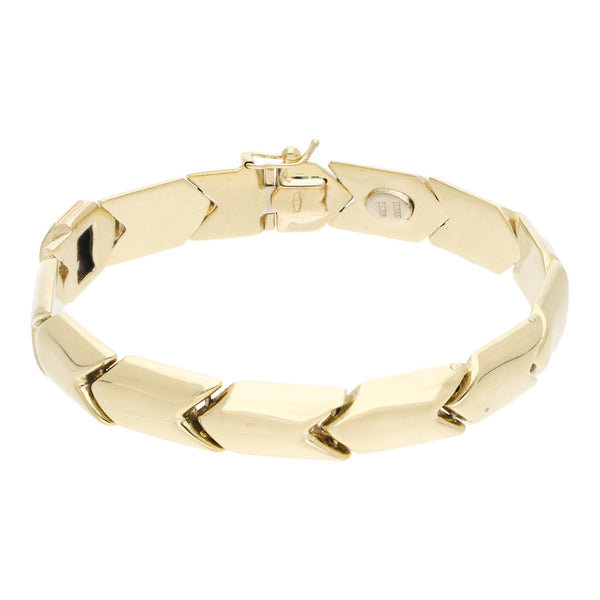 Pulsera eslabón articulado en oro amarillo 14 kilates.