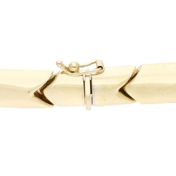 Pulsera eslabón articulado en oro amarillo 14 kilates.