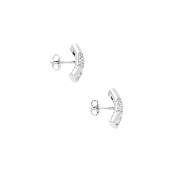 Broqueles diseño especial con diamantes firma Tous en oro blanco 18 kilates.
