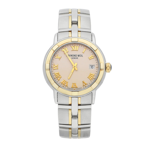 Reloj Raymond Weil para caballero modelo Parsifal bisel en oro amarillo 18 kilates.