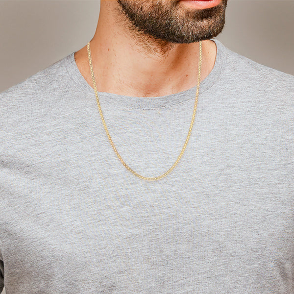 Collar eslabón tejido en oro tres tonos 14 kilates.