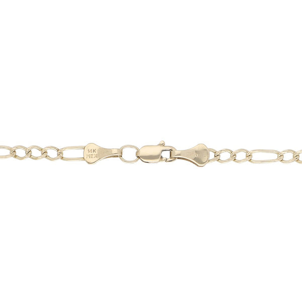 Pulsera de tres eslabones por uno en oro amarillo 14 kilates.