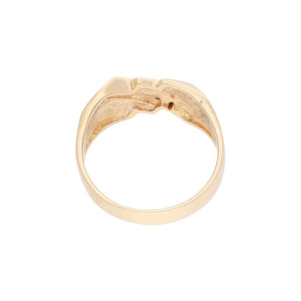 Anillo diseño especial con diamantes en oro amarillo 14 kilates.