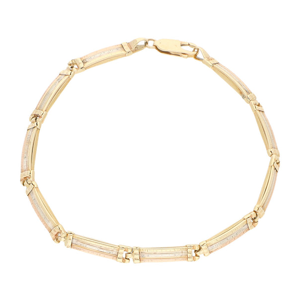 Pulsera eslabón articulado en oro amarillo 14 kilates.