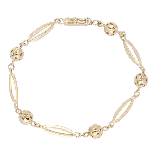 Pulsera eslabón articulado en oro amarillo 14 kilates.