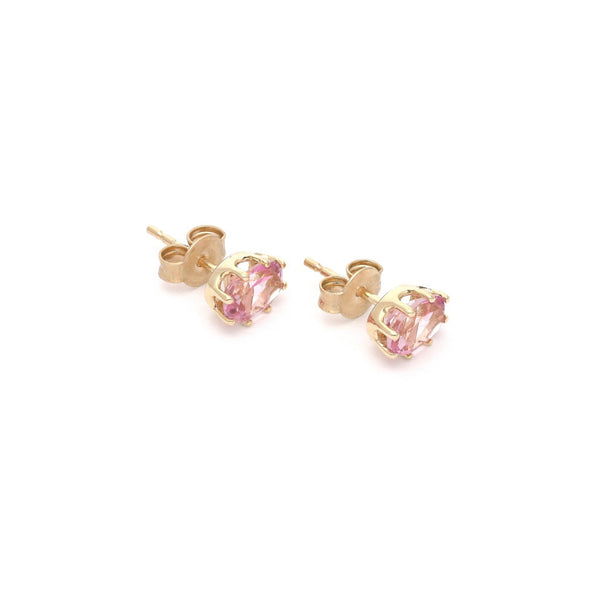 Aretes diseño especial con topacios en oro amarillo 14 kilates.