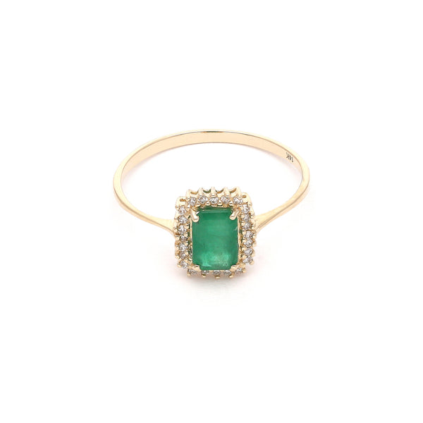 Anillo diseño especial con diamante(s) / Esmeralda(s)