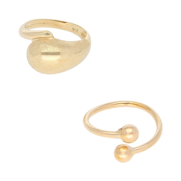 Dos anillos diseño especial en oro amarillo 14 kilates.