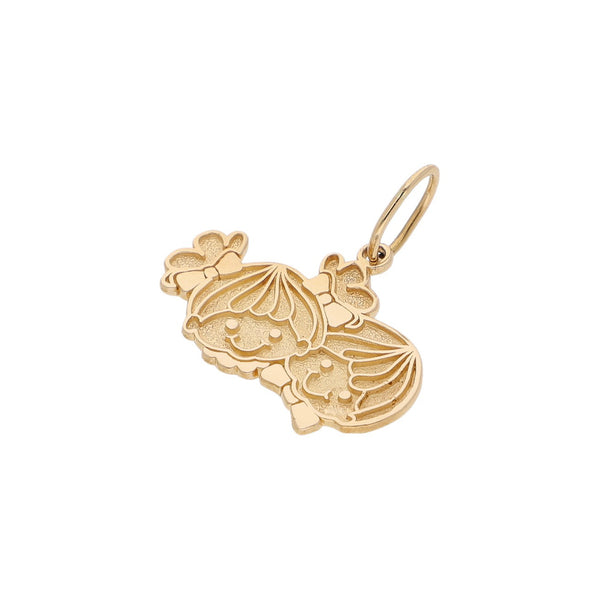 Dije diseño especial motivo niños en oro amarillo 14 kilates.