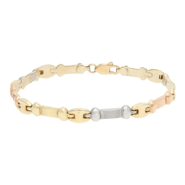 Pulsera eslabón articulado en oro amarillo 14 kilates.