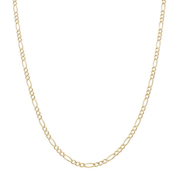 Collar de tres eslabones por uno en oro amarillo 14 kilates.