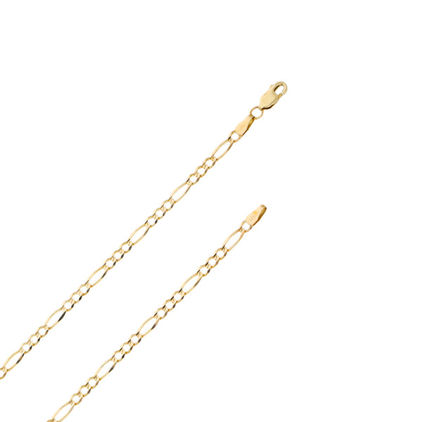 Collar de tres eslabones por uno en oro amarillo 14 kilates.