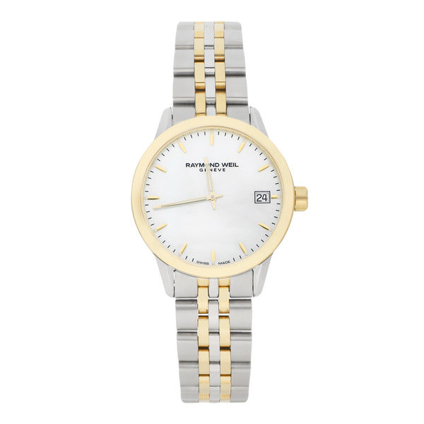 Reloj Raymond Weil para dama en acero chapa.