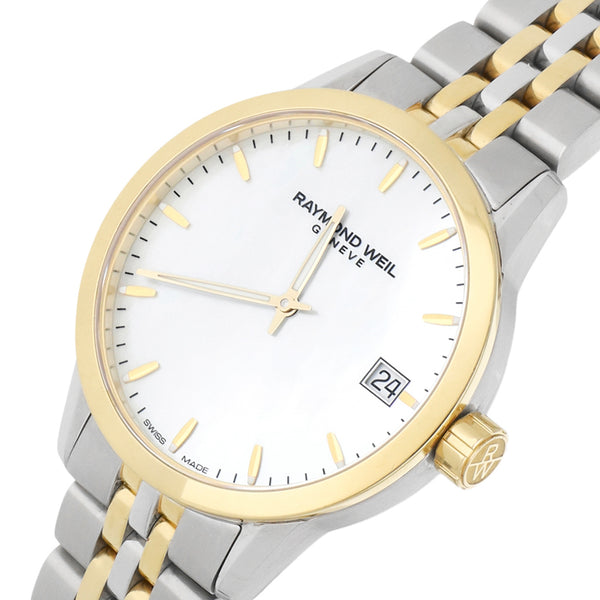 Reloj Raymond Weil para dama en acero chapa.