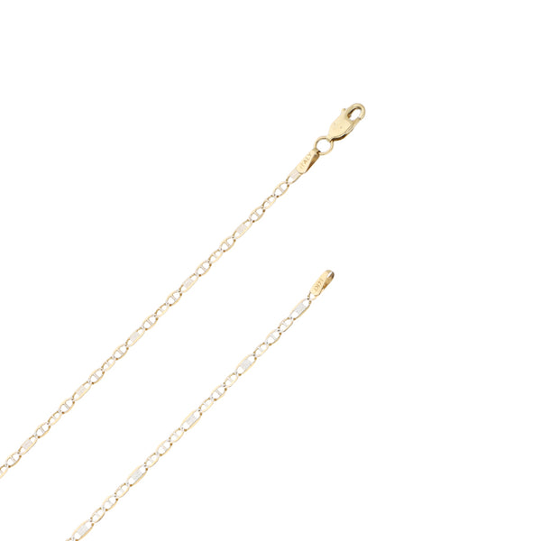 Collar eslabón nudo marino platinado en oro amarillo 14 kilates.