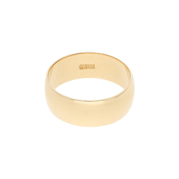 Argolla lisa en oro amarillo 14 kilates.