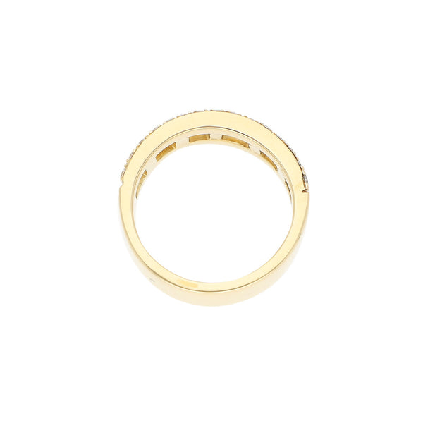 Anillo diseño especial con diamantes en oro amarillo 14 kilates.