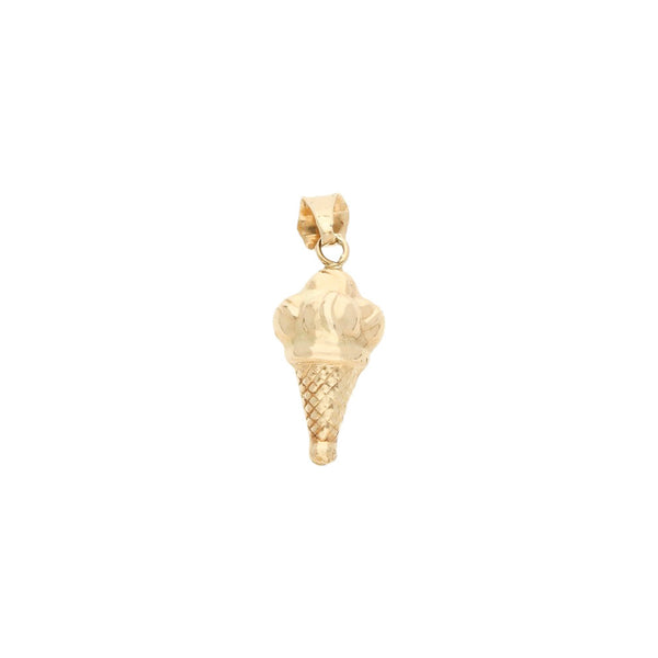 Dije diseño especial motivo helado en oro amarillo 14 kialtes.