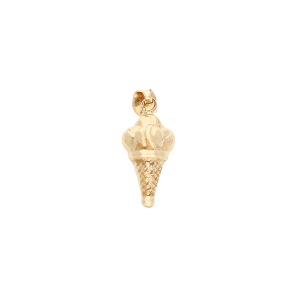 Dije diseño especial motivo helado en oro amarillo 14 kialtes.