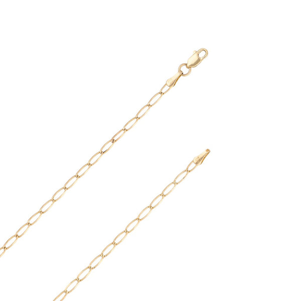 Collar eslabón encontrado con dije diseño especial con sintéticos en oro amarillo 14 kilates.