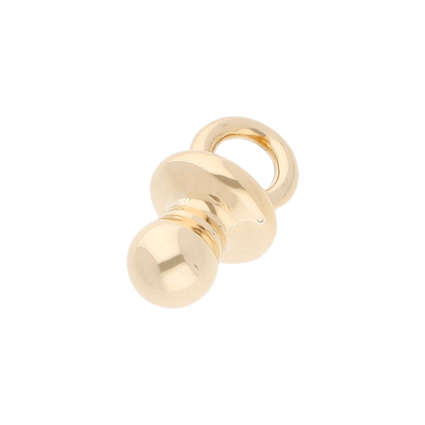 Dije hueco motivo chupón en oro amarillo 14 kilates.