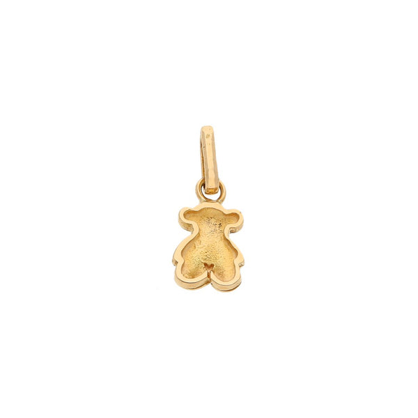 Dije liso motivo oso en oro amarillo 18 kilates.