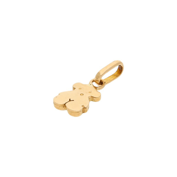 Dije liso motivo oso en oro amarillo 18 kilates.
