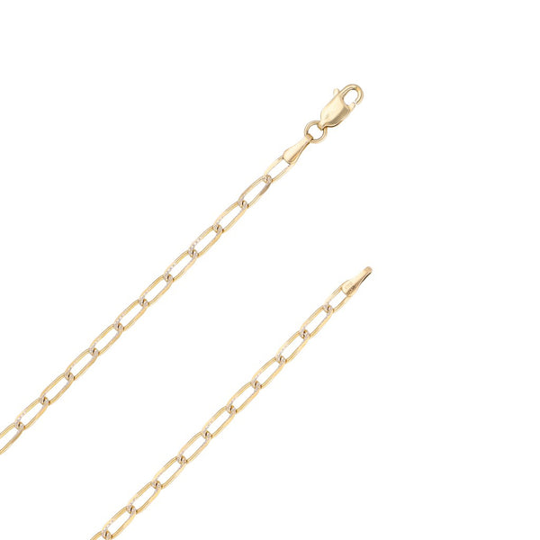Gargantilla eslabón encontrado platinado en oro amarillo 14 kilates.