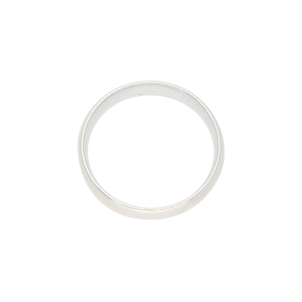 Argolla lisa en oro blanco 14 kilates.