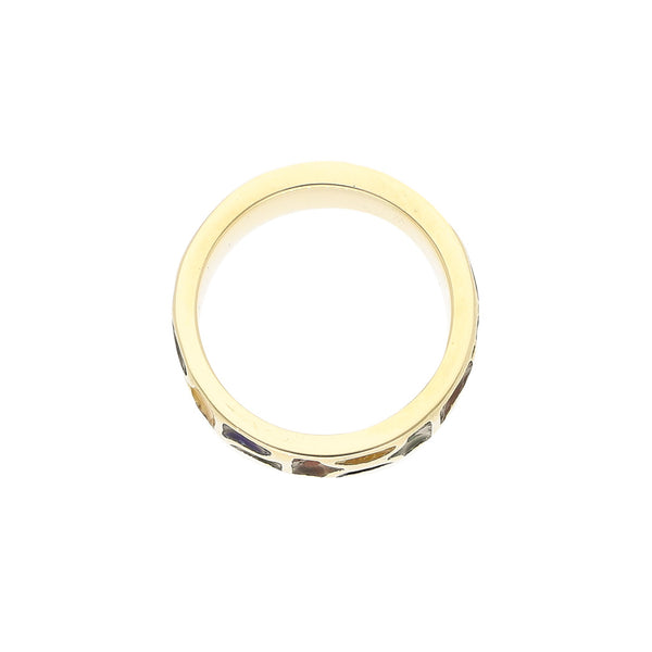 Argolla diseño especial con esmalte en oro amarillo 14 kilates.