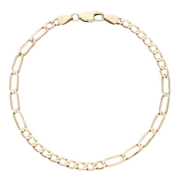 Pulsera eslabón combinado en oro amarillo 14 kilates.