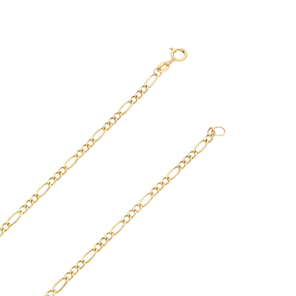 Collar de tres eslabones por uno en oro amarillo 14 kilates.