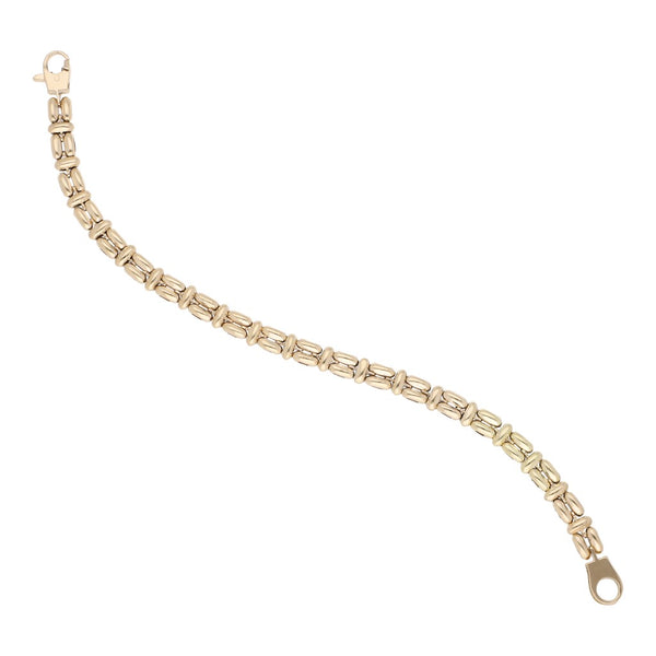 Pulsera eslabón articulado en oro amarillo 14 kilates.