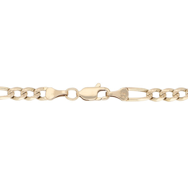 Pulsera de tres eslabones por uno en oro amarillo 14 kilates.