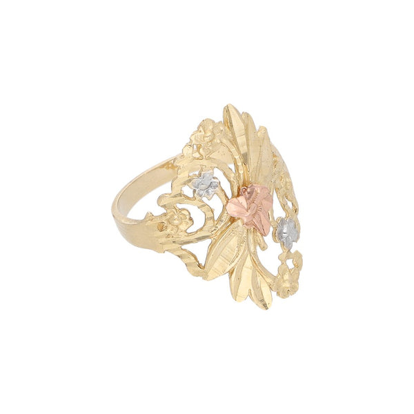 Anillo de diseño especial en oro dos tonos 14 kilates.