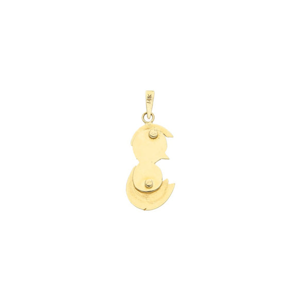 Dije diseño especial motivo pollito en oro amarillo 14 kilates.