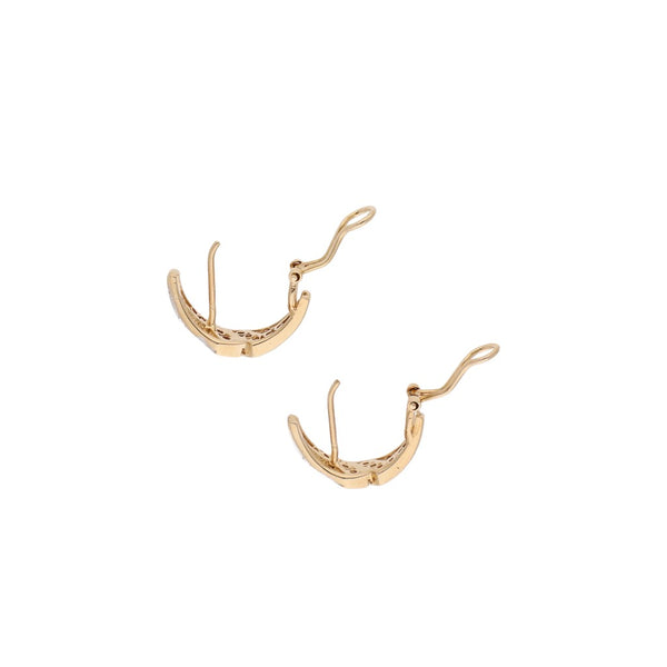 Aretes diseño especial con sintéticos en oro amarillo 14 kilates.