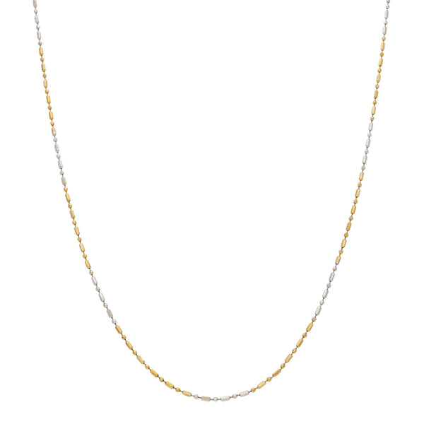 Collar eslabón boleado en oro dos tonos 14 kilates.
