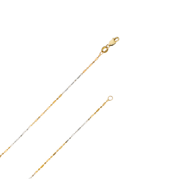 Collar eslabón boleado en oro dos tonos 14 kilates.
